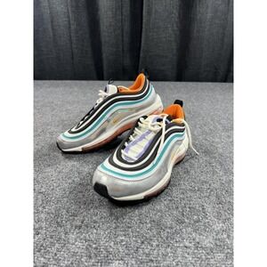Nike Air Max 97 Shoes Youth Size 6.5Y Silver Teal Orange Sneakers CW0989-001‎